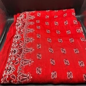Saint Laurent Silk Cashmere Red Bandana Scarf Hedi Slimane